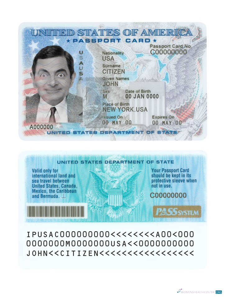 Download USA passport ID card Photoshop template